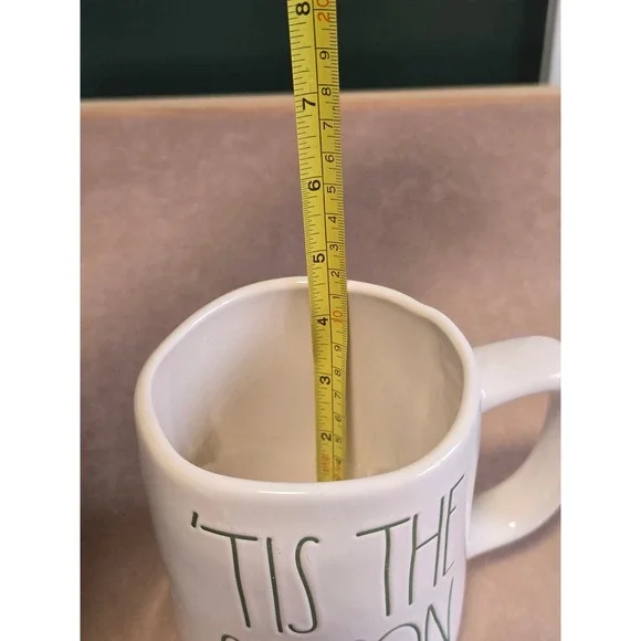 Rae Dunn Tis The Season Christmas Mug Cream Green Artisan Collection Magenta - Picture 5 of 7